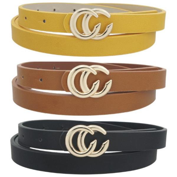 PLUS CC BUCKLE SKINNY TRIO BELT
