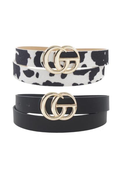 PLUS SOLID & COW GO BUCKLE DUO BELT