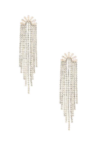 RHINESTONE CRYSTAL BAGUETTE TASSEL EARRING