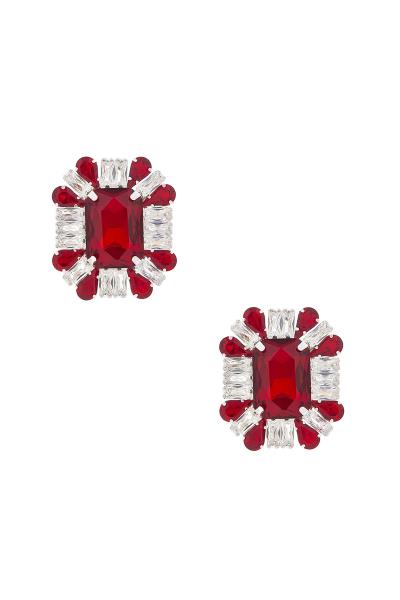 RHINESTONE CRYSTAL STATEMENT SQUARE EARRING
