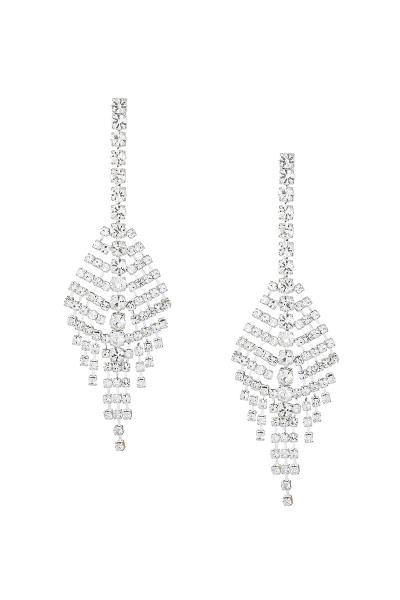 RHINESTONE FEATHER POST EARRING