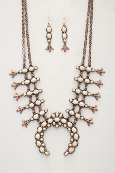 RODEO WESTERN HORSE SHOE BEADED NECKLACE
