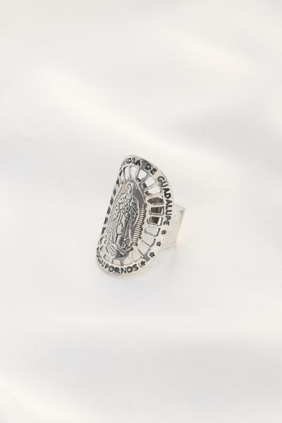 OVAL RELIGIOUS METAL ADJUSTABLE RING