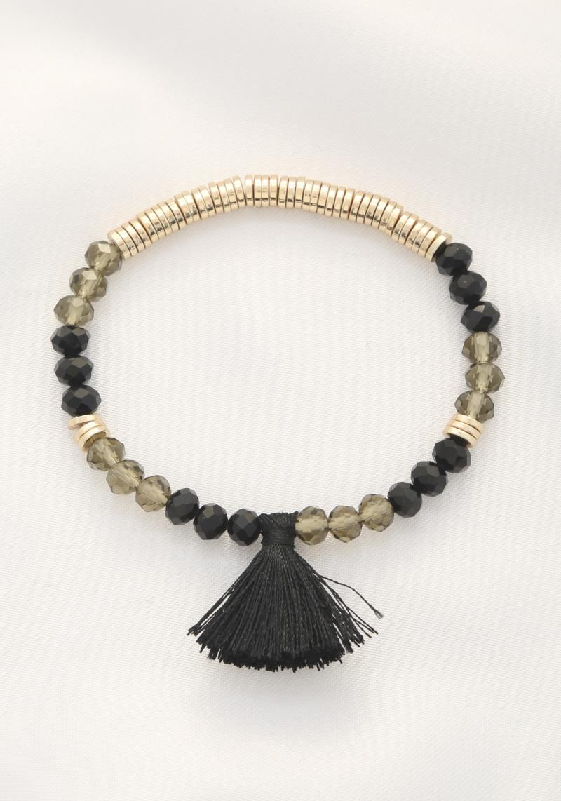 TASSEL METAL DISC BEAD BRACELET