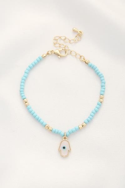 HAMSA HAND BEADED BRACELET
