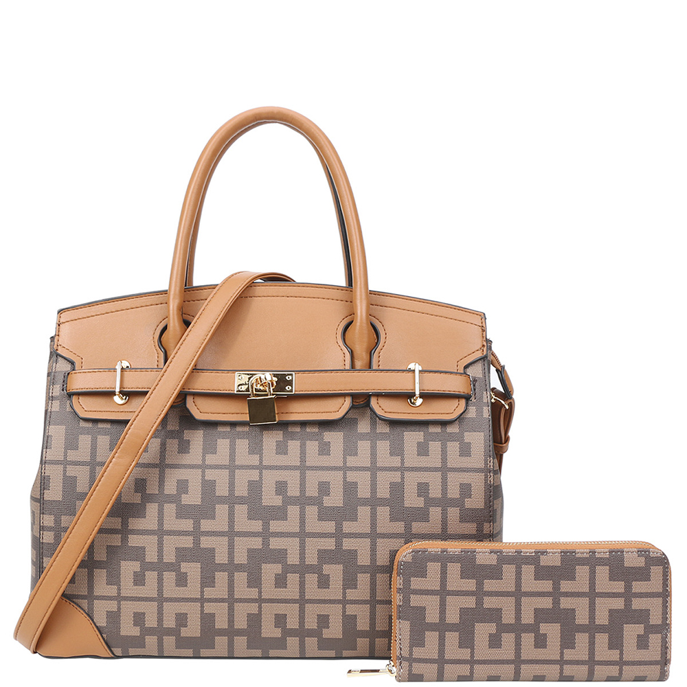 2IN1 PATTER SATCHEL BAG WITH WALLET SET