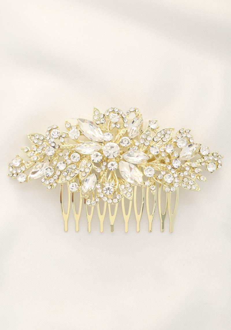 FLOWER RHINESTONE HAIR COMB