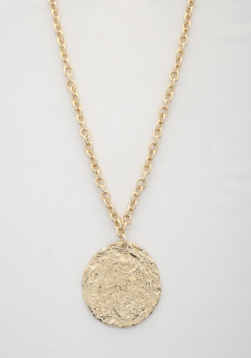 ROUND PENDANT CIRCLE LINK NECKLACE