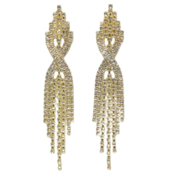 TWISTED RHINESTONE DANGLE EARRING