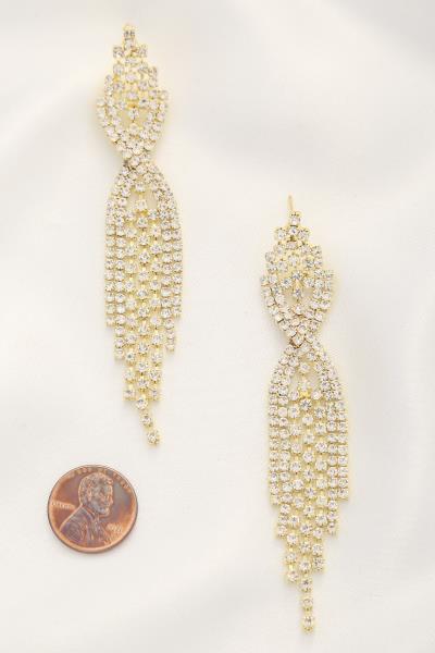 TWISTED RHINESTONE DANGLE EARRING