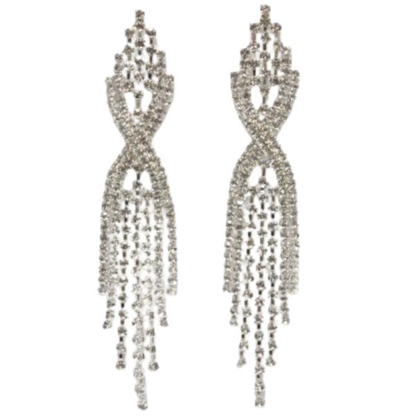 TWISTED RHINESTONE DANGLE EARRING
