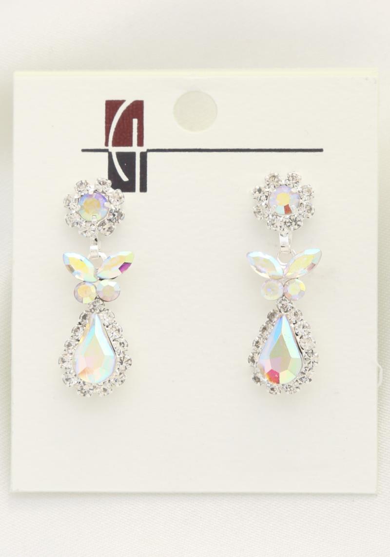BUTTERFLY TEARDROP RHINESTONE EARRING