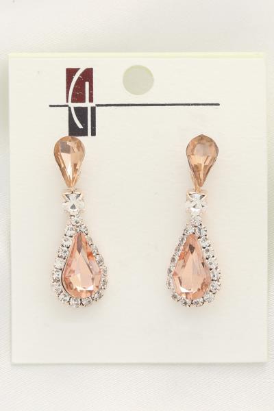 DOUBLE TEARDROP RHINESTONE EARRING