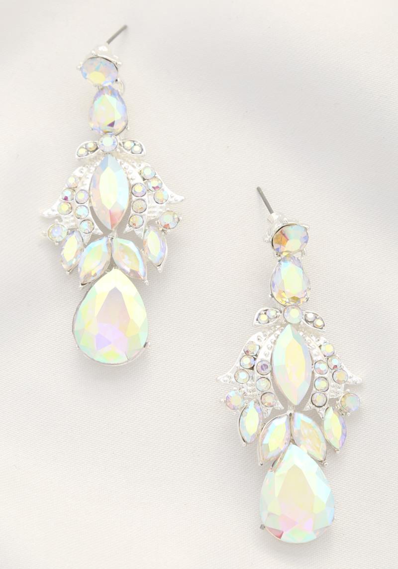 TEARDROP RHINESTONE DANGLE EARRING