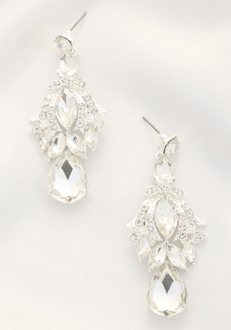 TEARDROP RHINESTONE DANGLE EARRING