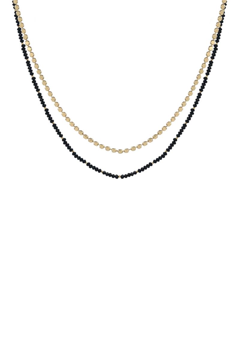2 ROW BEAD AND CHAIN NECKLACE