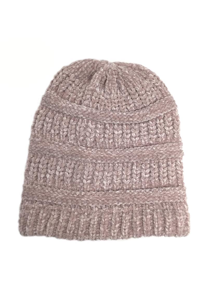 FASHION CRUSHED VALVET KNIT BEANIES