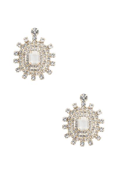 RHINESTONE SQUARE VICTORIAN EARRING