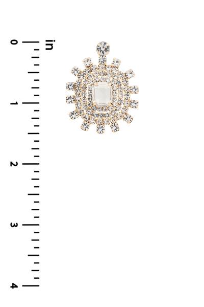 RHINESTONE SQUARE VICTORIAN EARRING