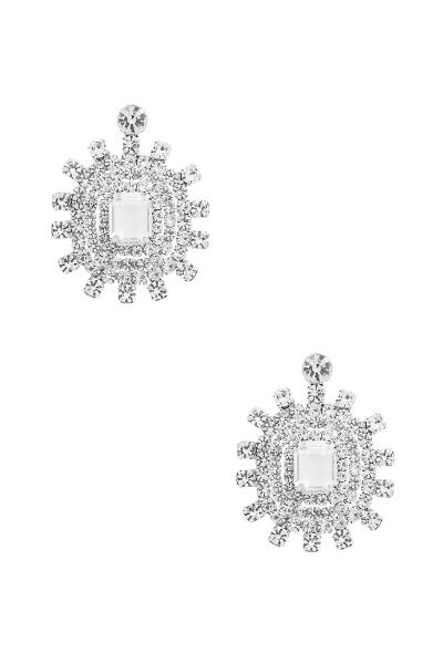 RHINESTONE SQUARE VICTORIAN EARRING