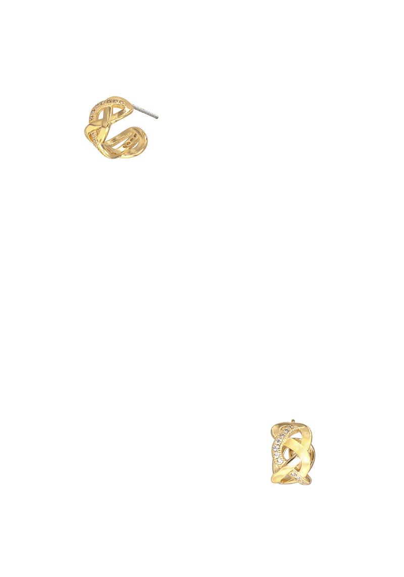 CRYSTAL WEAVE HOOP STUD EARRING