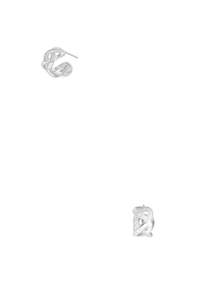 CRYSTAL WEAVE HOOP STUD EARRING