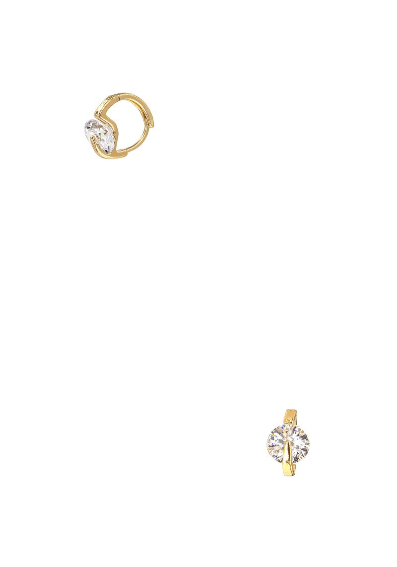 CRYSTAL INSET HUGGIE EARRING