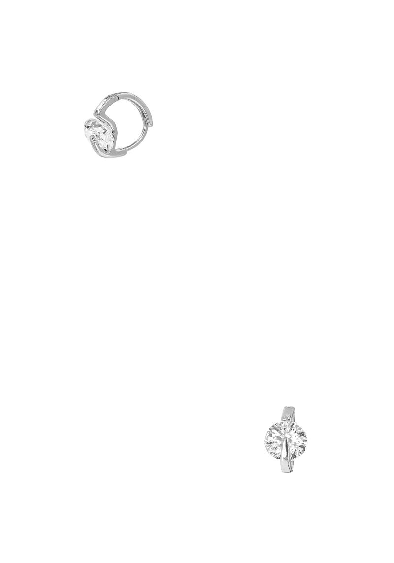 CRYSTAL INSET HUGGIE EARRING