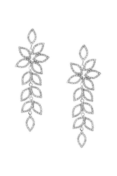 RHINESTONE LEAF DANGLE EARRING