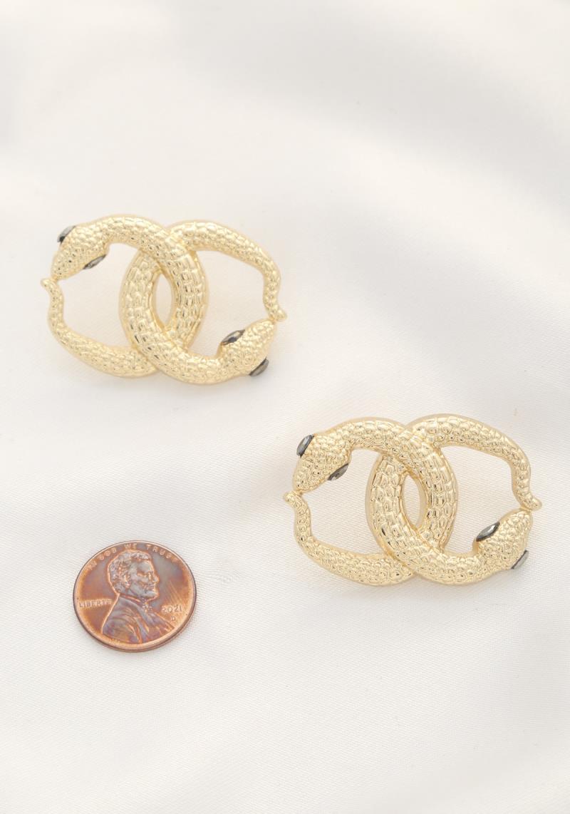DOUBLE SNAKE ROUND EARRING