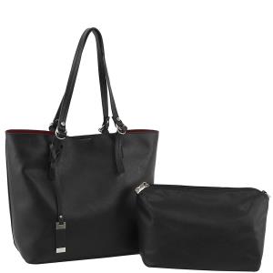 2IN1 PLAIN TOTE BAG WITH CROSSBODY SET