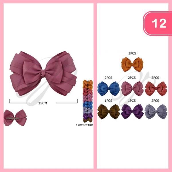 RIBBON HAIR BOW (12 UNITS)