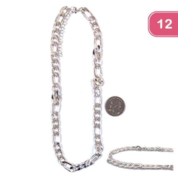 METAL LINK CHOKER NECKLACE 12 UNITS