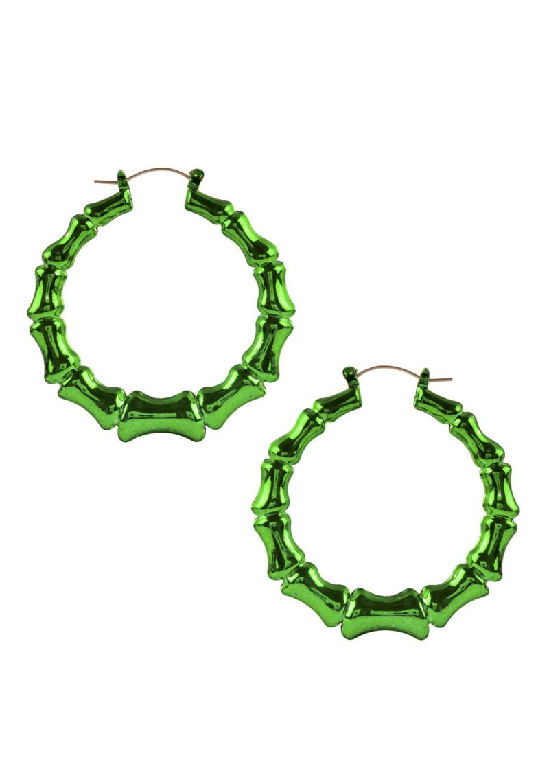 BAMBOO ALUMINUM COATING HOOP PINCATCH EARRING
