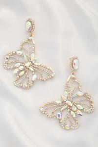 RHINESTONE EDGE HOOP EARRING