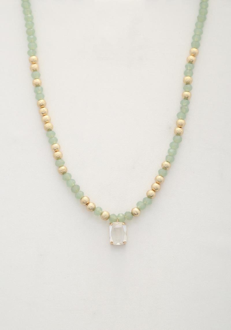 CRYSTAL PENDANT BEADED NECKLACE