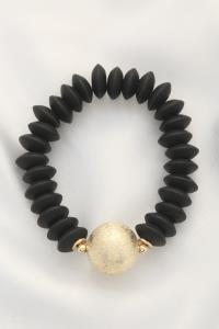 BALL BEAD WOOD DISC BRACELET