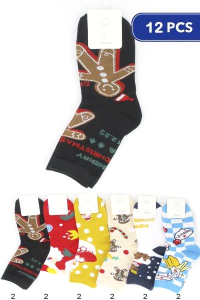 FASHION CHRISTMAS ANKLET SOCKS (12 UNITS)