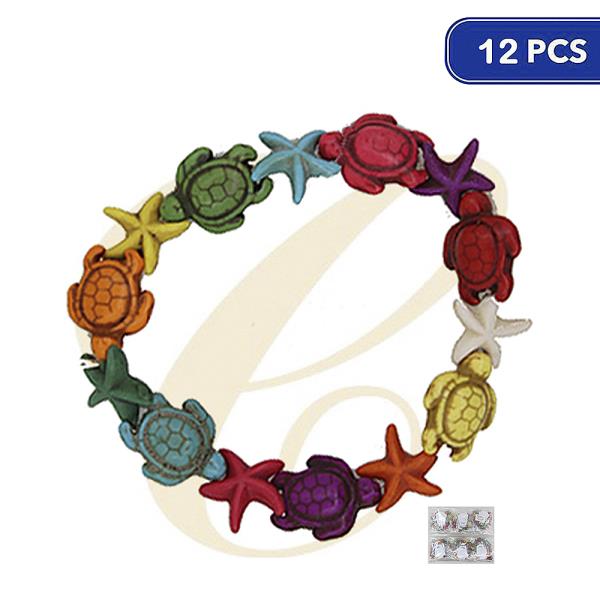 TURTLE SEA SHELL BRACELET 12 UNITS