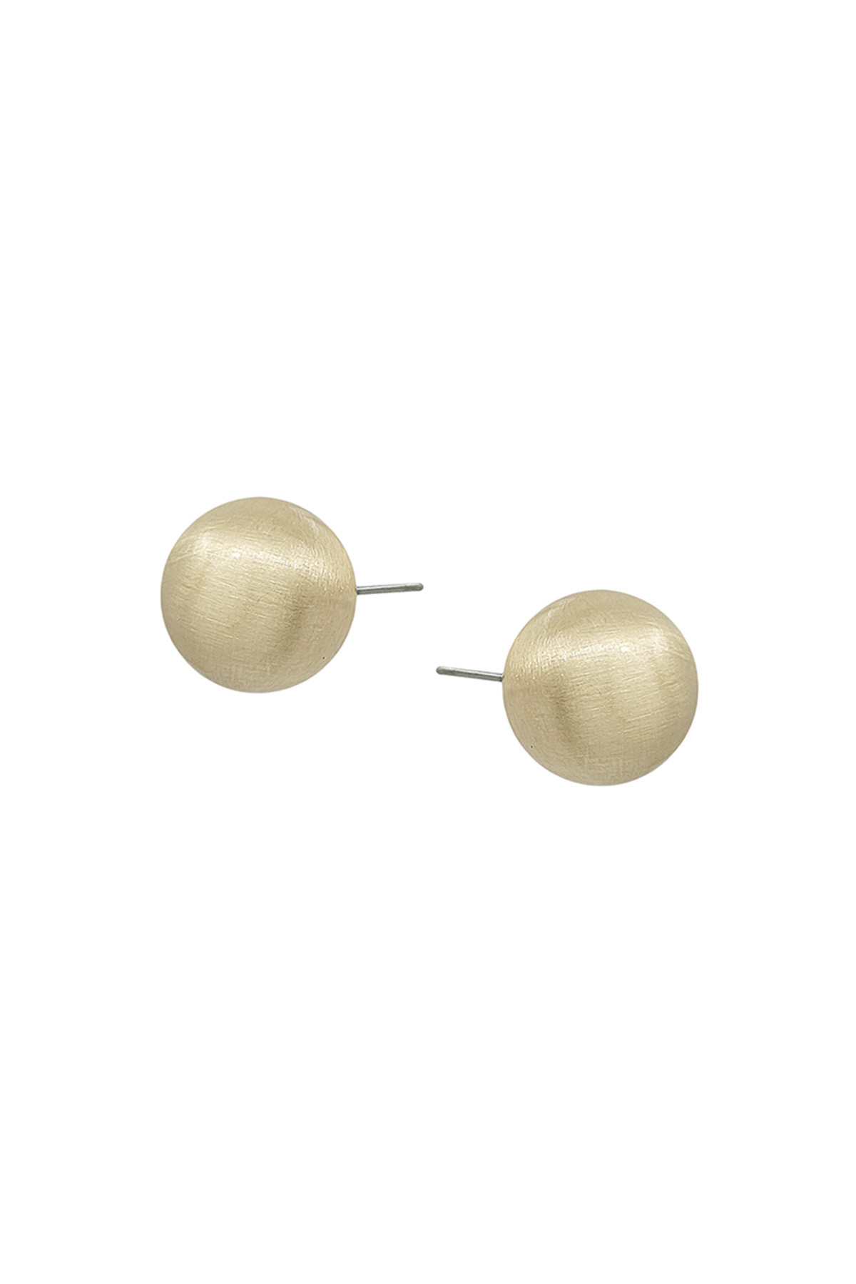 SATIN METAL BALL POST EARRING