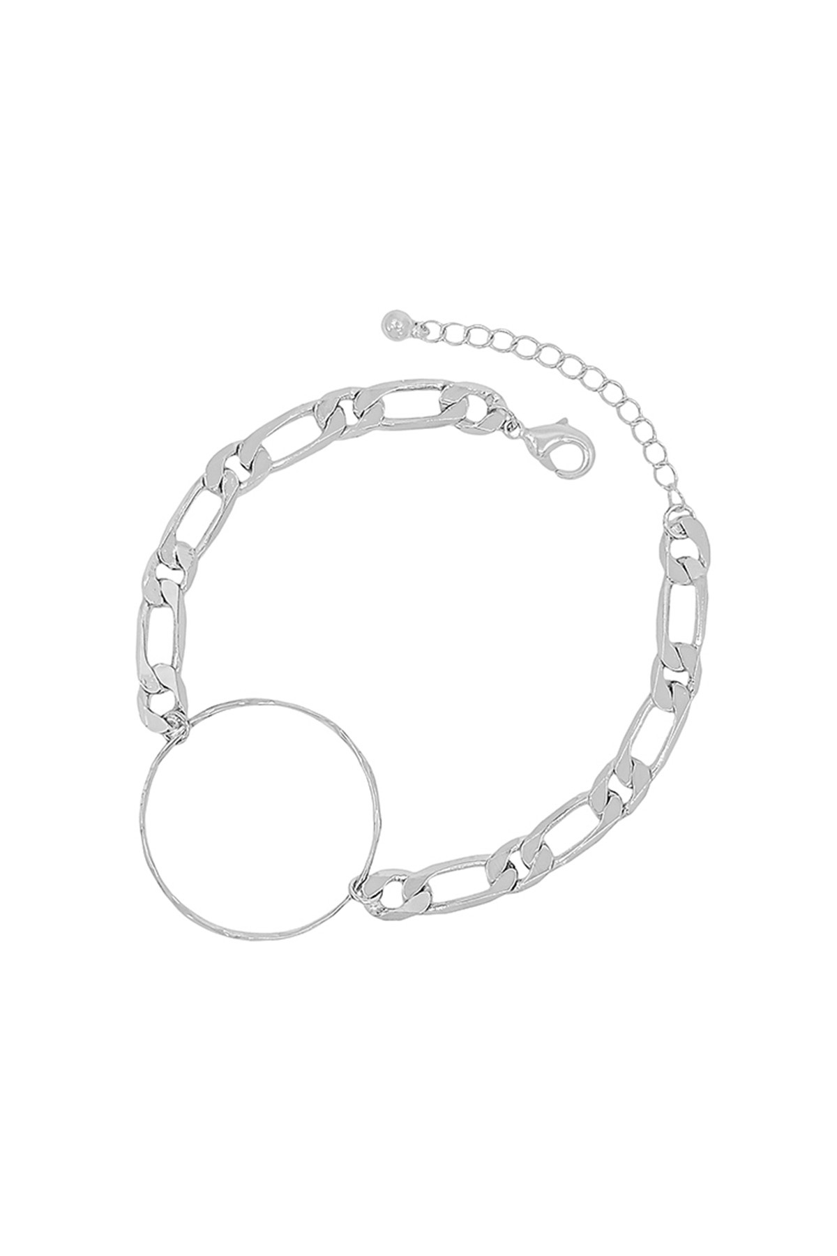 ROUND ACCENT METAL CHAIN BRACELET