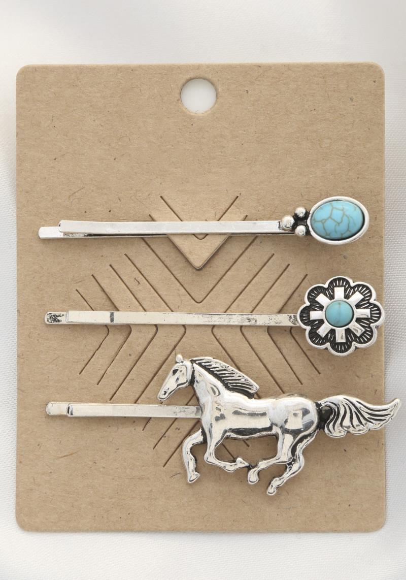 HORSE CONCHO WESTERN RODEO HAIR PIN