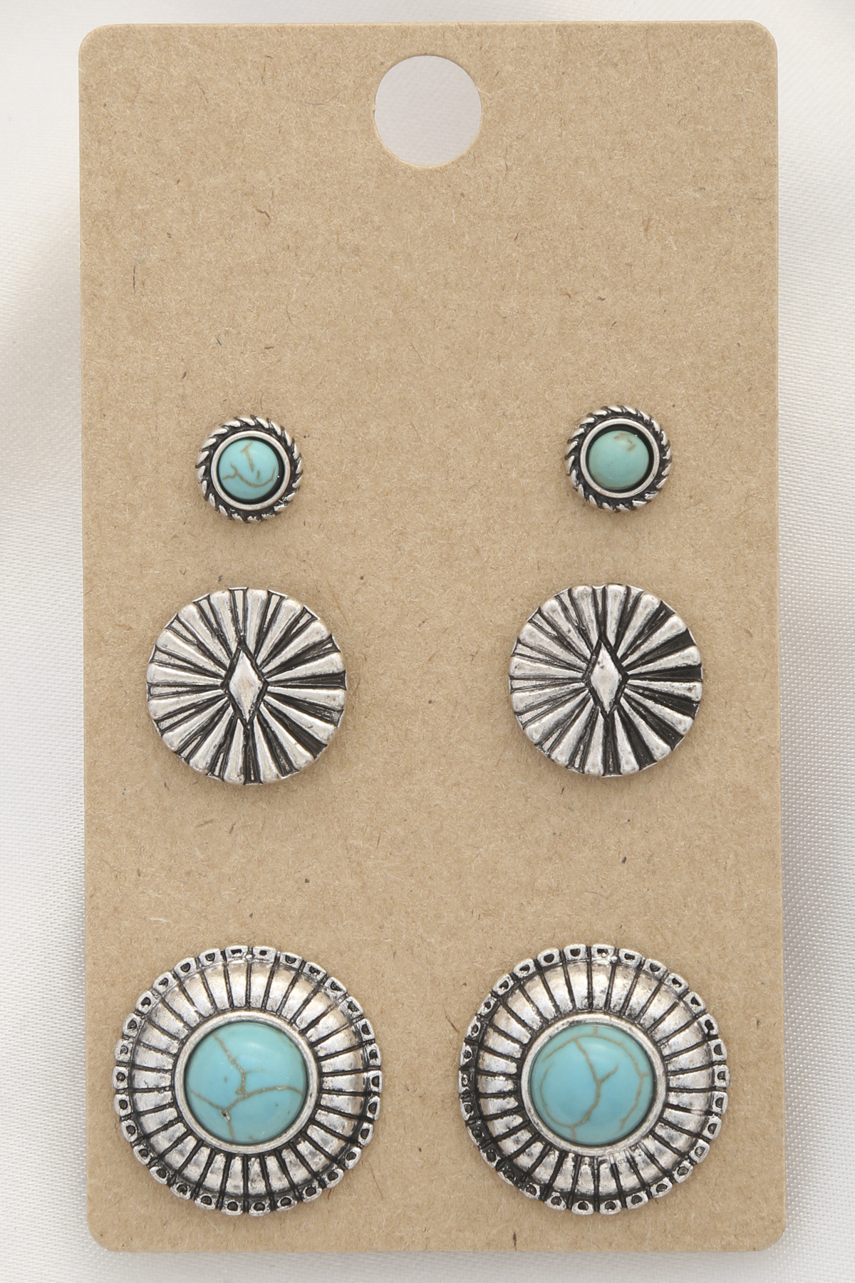 WESTERN CONCHO ASSORTED STUD EARRING SET