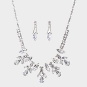 RHINESTONE WEDDING PARTY NECKLACE AND EARRING SET