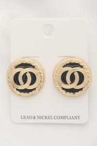 DOUBLE CIRCLE ROUND METAL EARRING