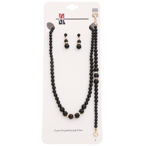 PEARL EARRING NECKLACE BRACELET SET