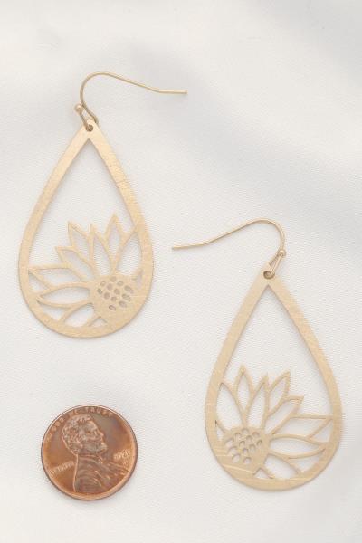 SUNFLOWER TEARDROP DANGLE EARRING