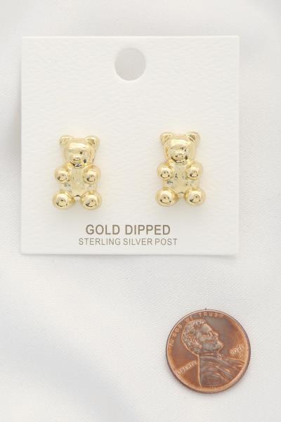 TEDDY BEAR METAL POST EARRING