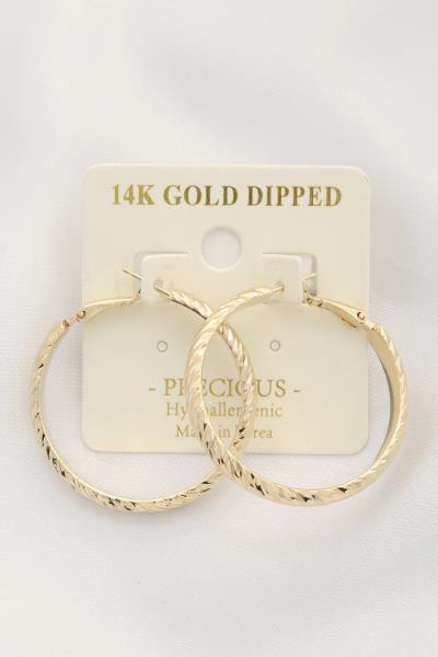 14K GOLD DIPPED HOOP EARRING