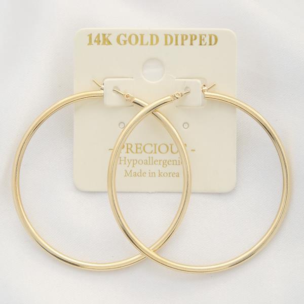 14K GOLD DIPPED SOLID HOOP EARRING